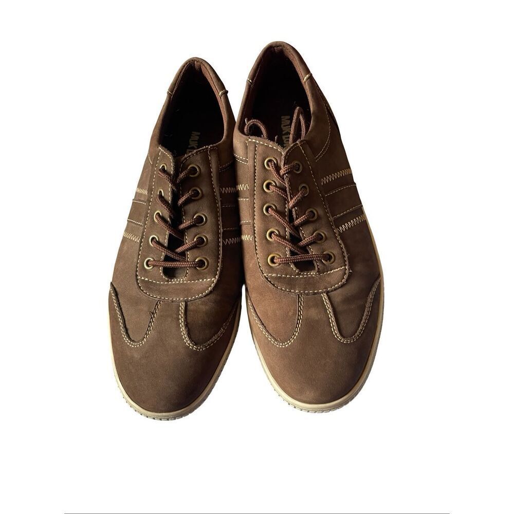 Muk Luks Mens Brown Leather Lace Up Casual Nick Fashion Sneakers Shoes Size 9